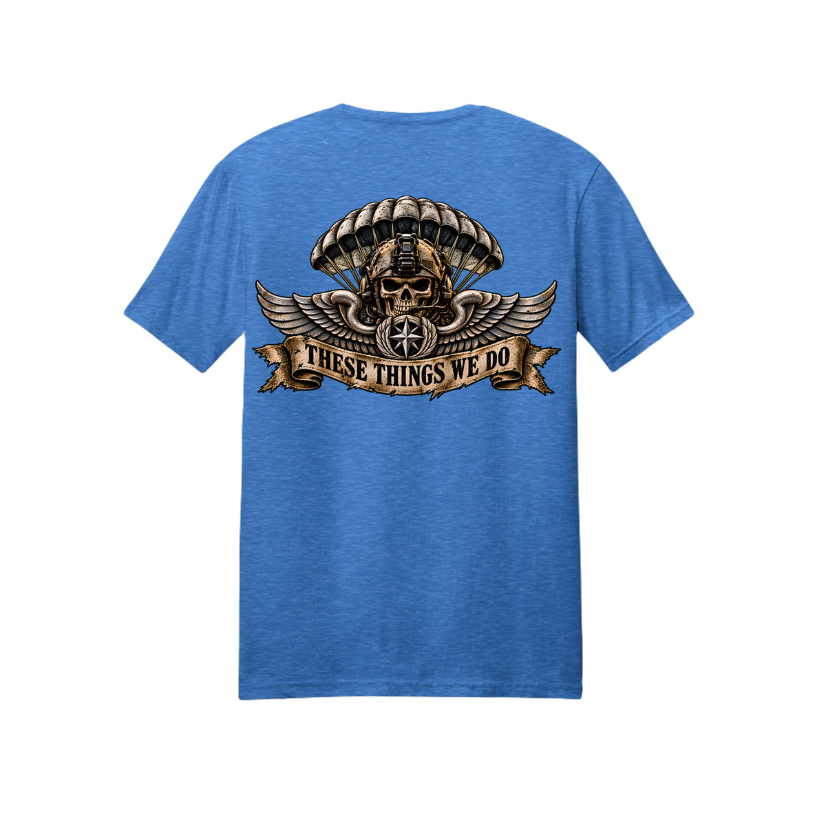 Air Force Pararescue T-Shirt - Heather Royal (Back) | Ironsight Syndicate