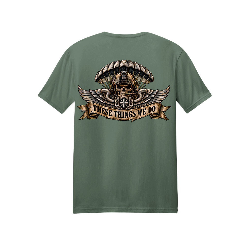 Air Force Pararescue T-Shirt - Military Green (Back) | Ironsight Syndicate