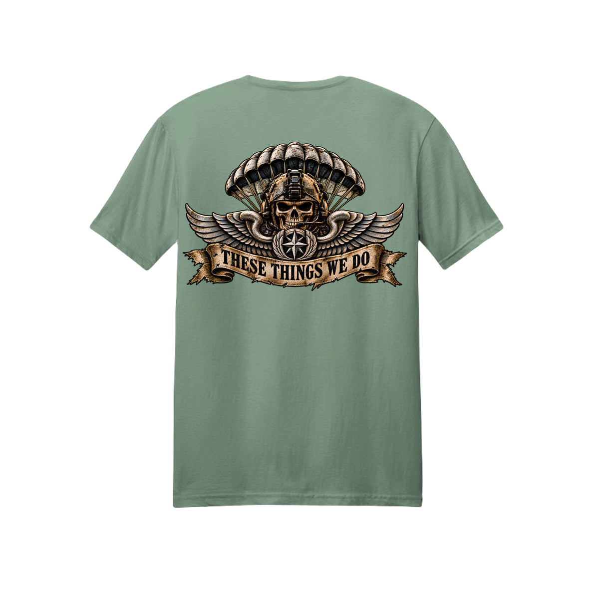 Air Force Pararescue T-Shirt - Sage (Back) | Ironsight Syndicate