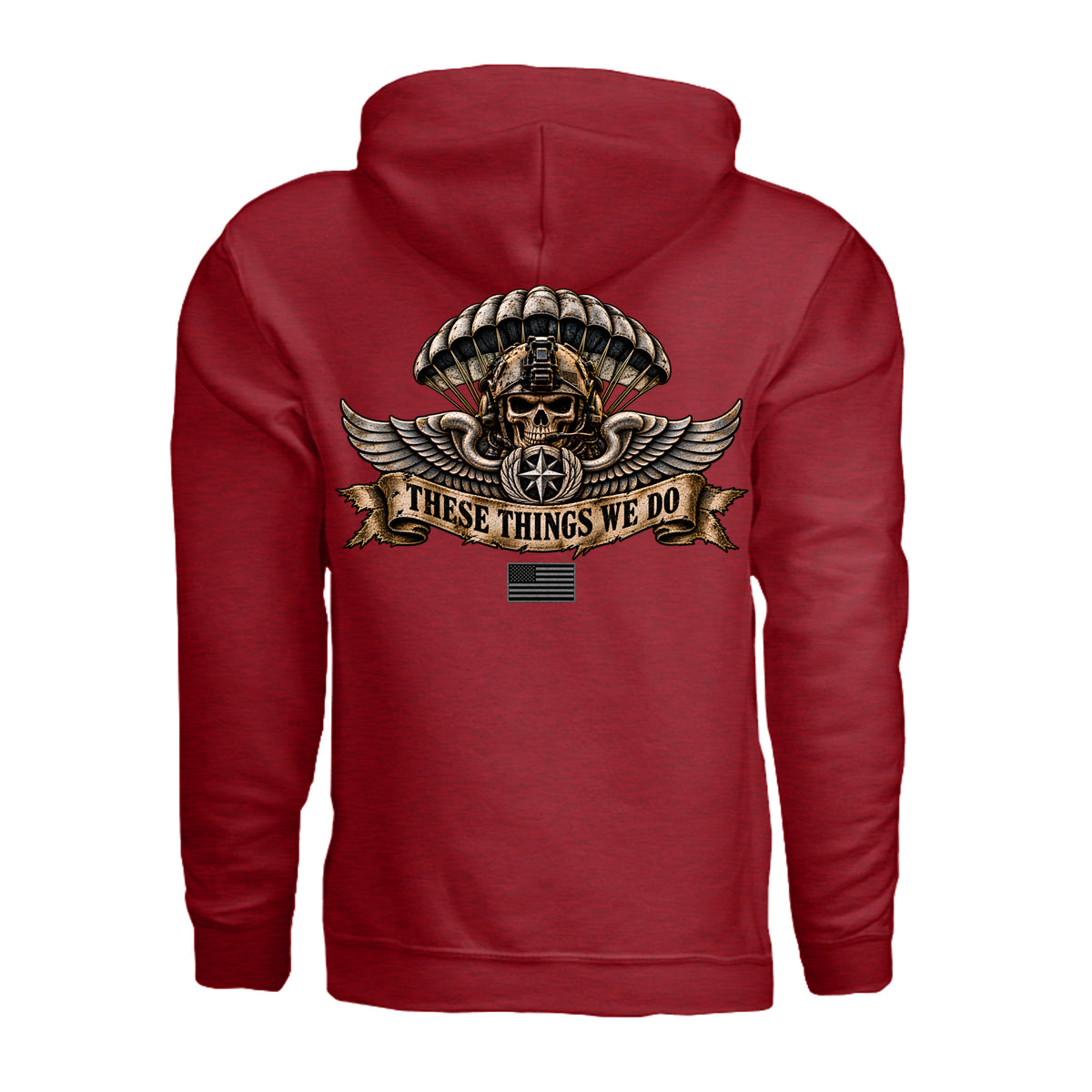 Air Force Pararescue Hoodie - Antique Cherry Red (Back) | Ironsight Syndicate