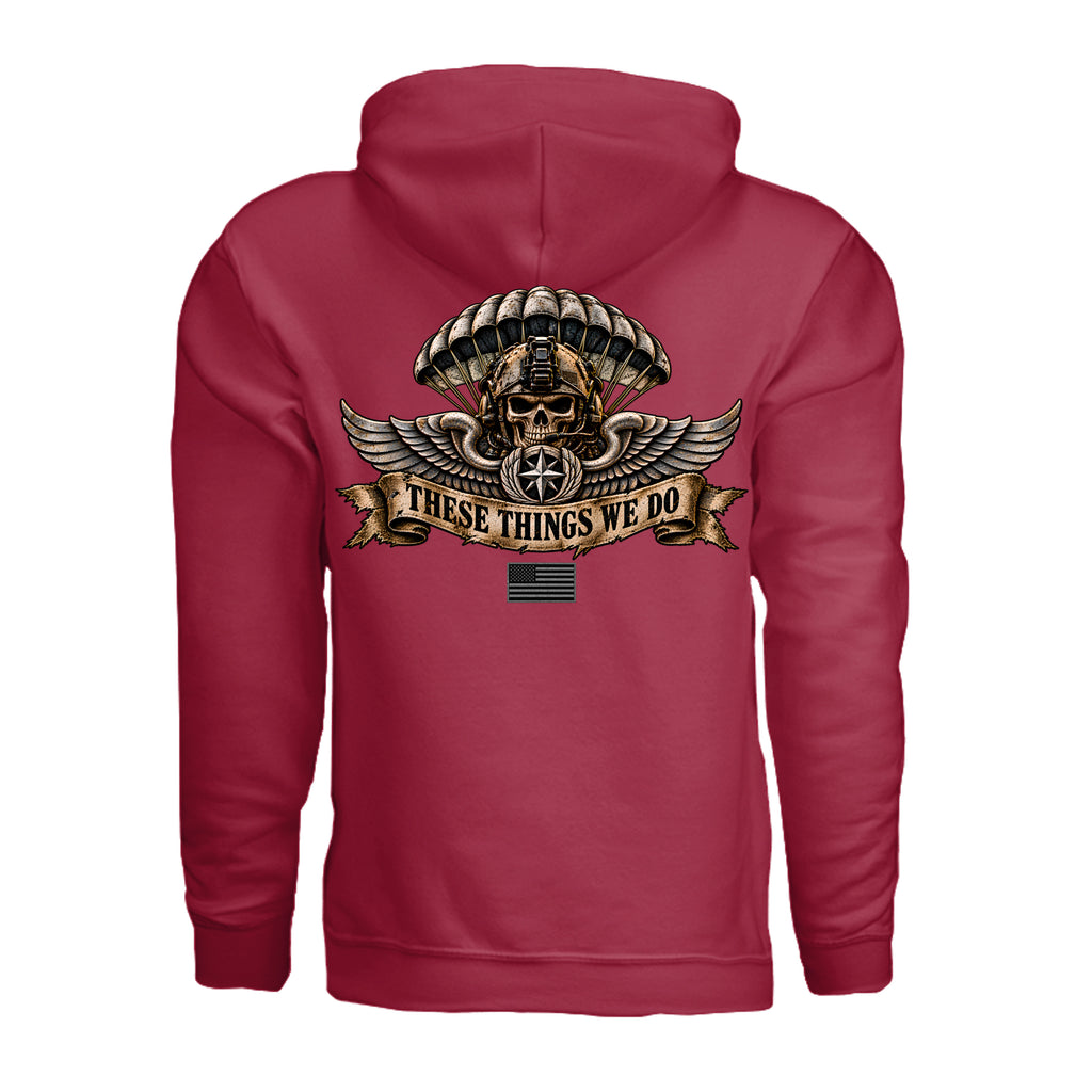 Air Force Pararescue Hoodie - Cherry Red (Back) | Ironsight Syndicate