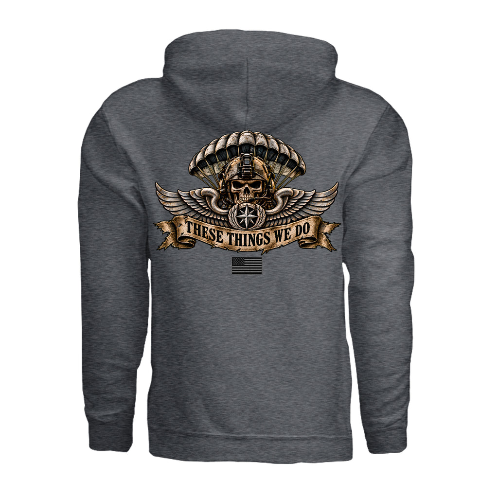 Air Force Pararescue Hoodie - Dark Heather (Back) | Ironsight Syndicate