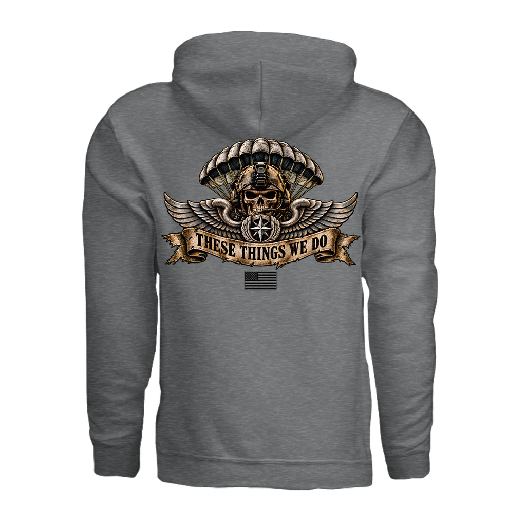 Air Force Pararescue Hoodie - Fan Charcoal Heather (Back) | Ironsight Syndicate