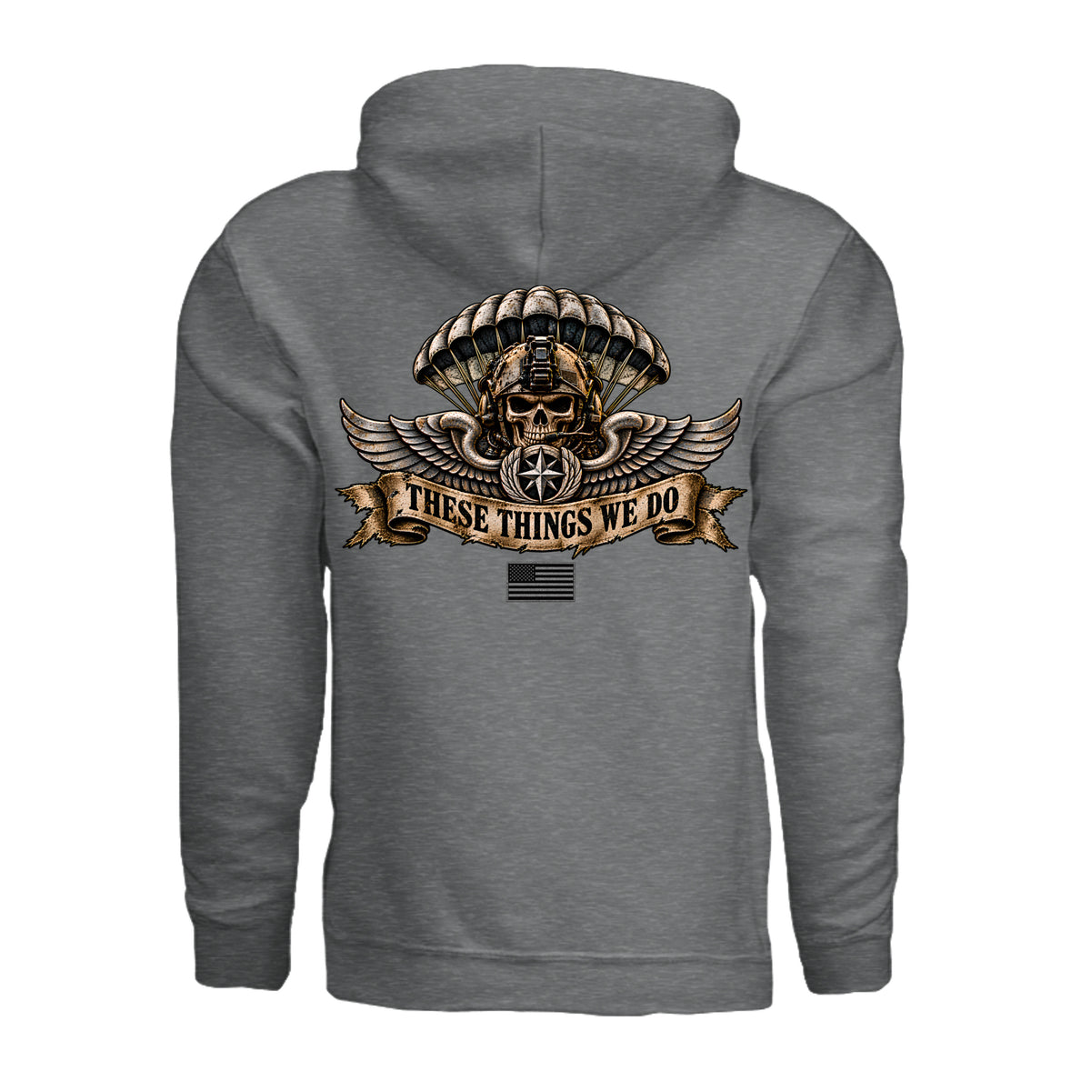 Air Force Pararescue Hoodie - Fan Charcoal Heather (Back) | Ironsight Syndicate