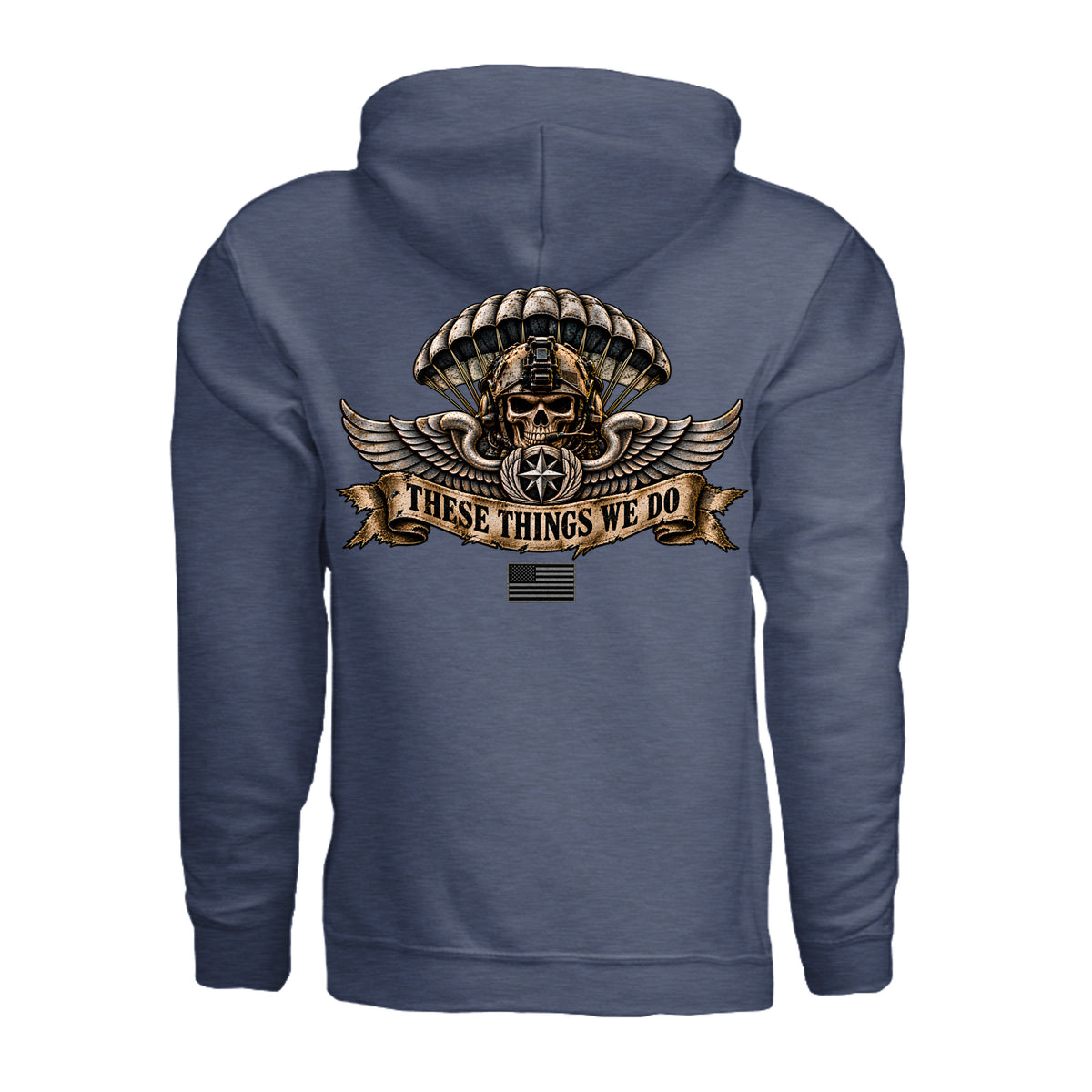 Air Force Pararescue Hoodie - Heather Sport Dark Navy (Back) | Ironsight Syndicate