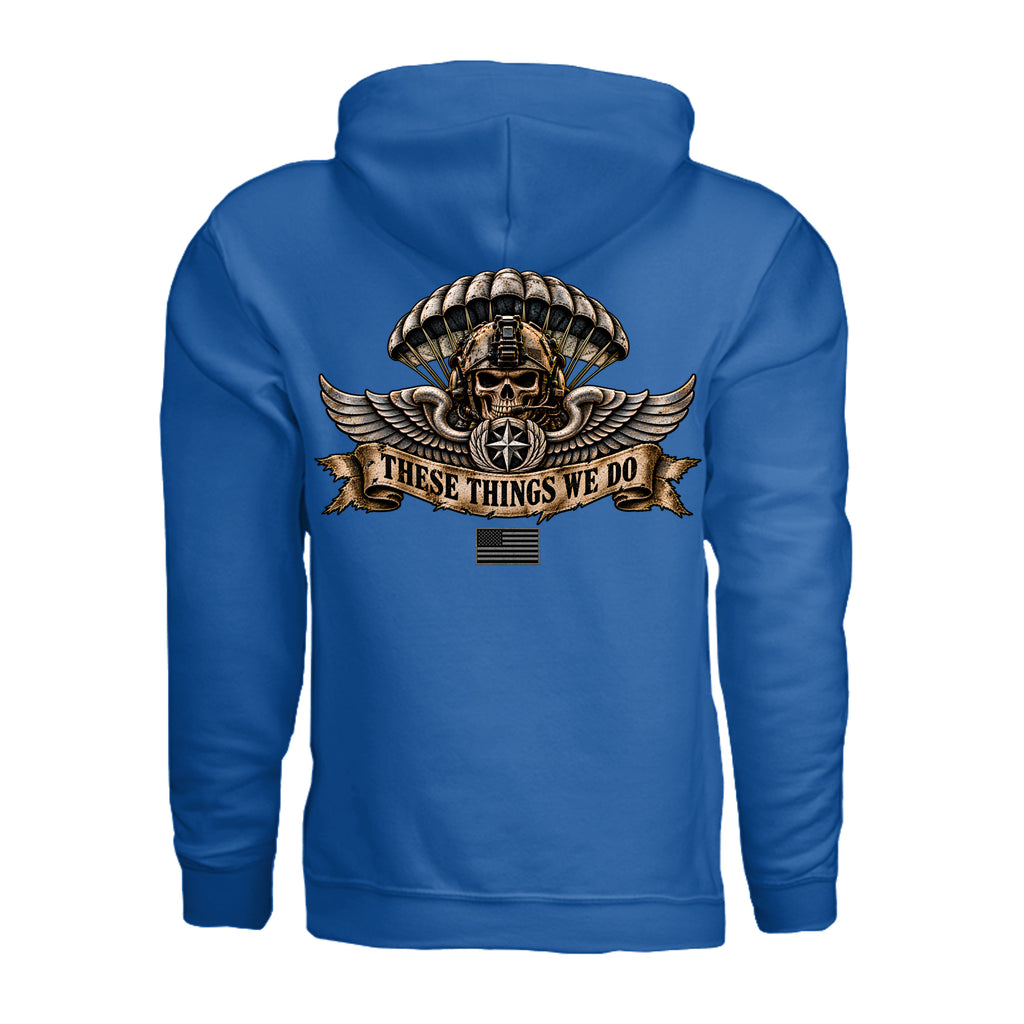 Air Force Pararescue Hoodie - Neon Blue (Back) | Ironsight Syndicate
