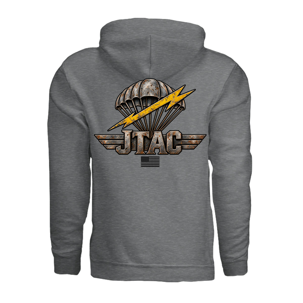 Air Force JTAC Hoodie - Fan Charcoal Heather (Back) | Ironsight Syndicate
