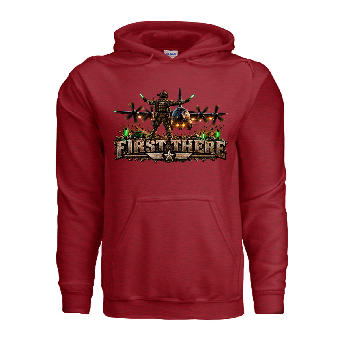 Combat Controller First There Hoodie - Antique Cherry Red | Ironsight Syndicate