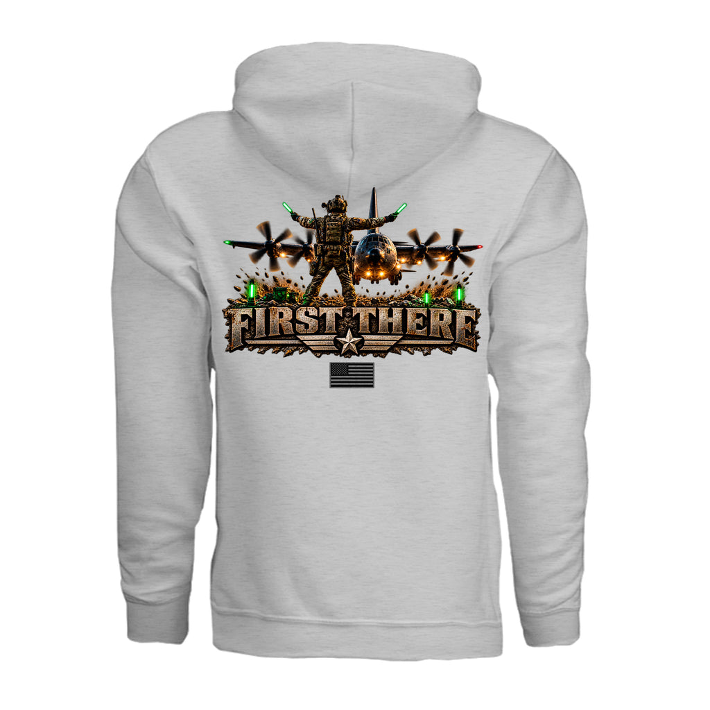 Combat Controller First There Hoodie - Ash (Back) | Ironsight Syndicate