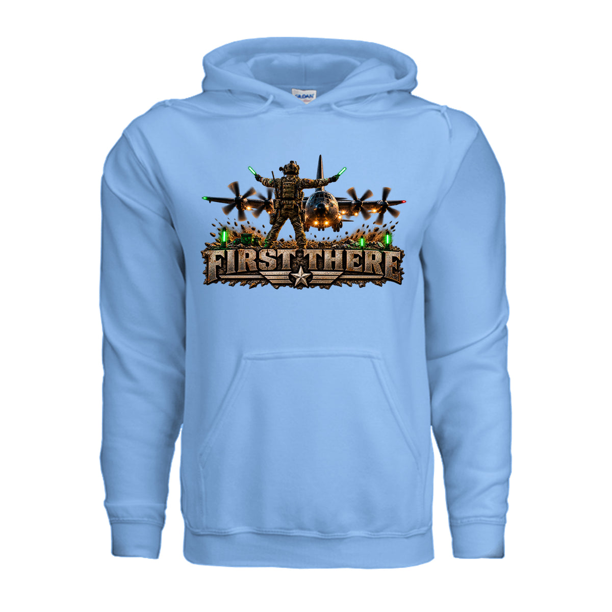 Combat Controller First There Hoodie - Carolina Blue | Ironsight Syndicate