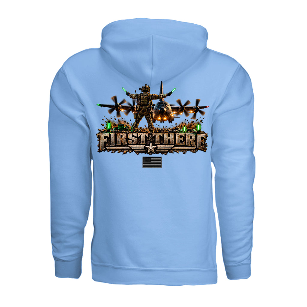 Combat Controller First There Hoodie - Carolina Blue (Back) | Ironsight Syndicate