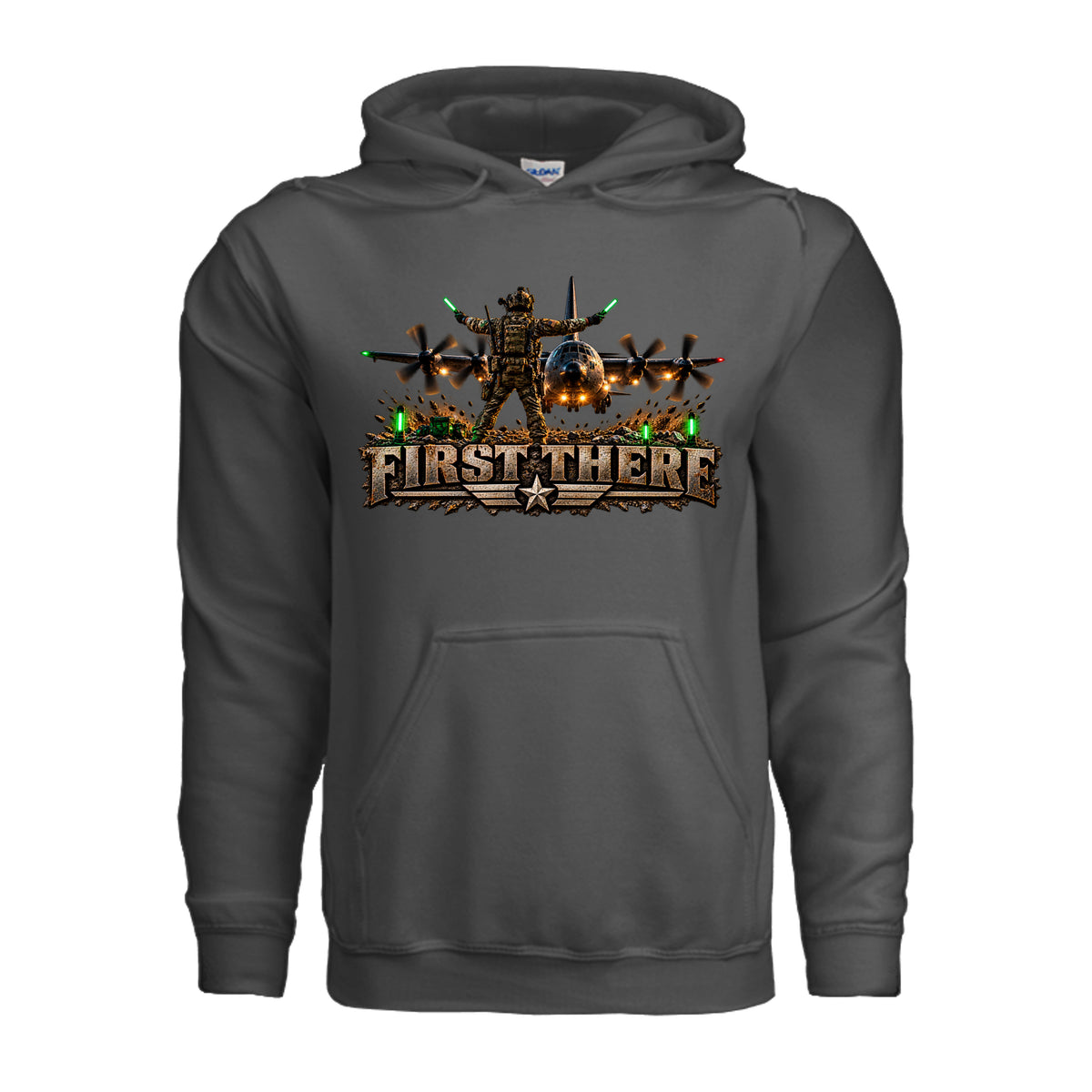 Combat Controller First There Hoodie - Charcoal | Ironsight Syndicate