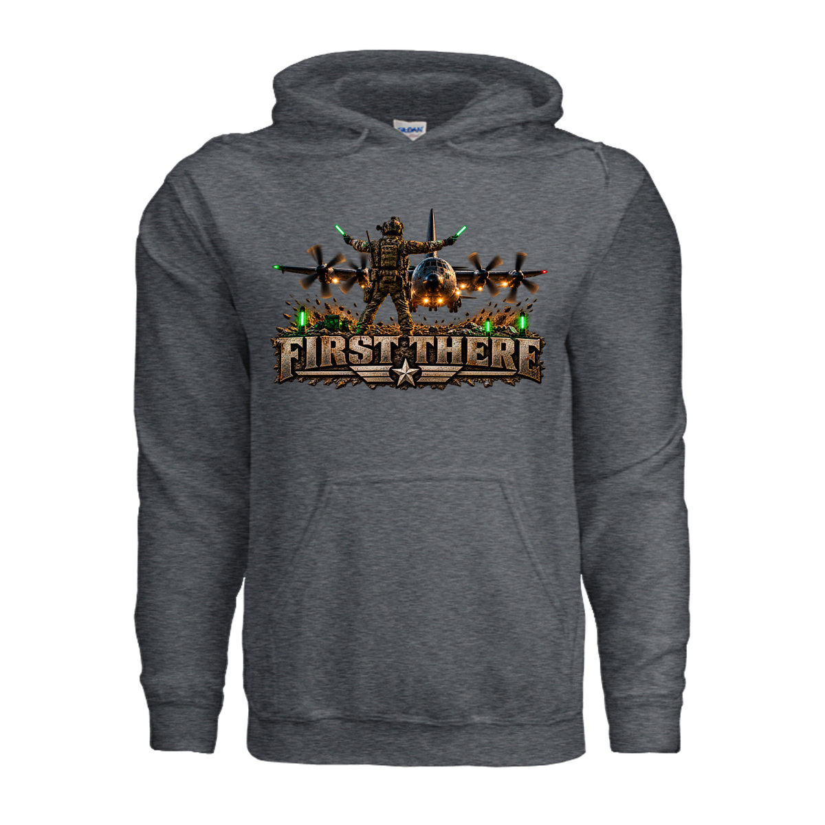 Combat Controller First There Hoodie - Dark Heather | Ironsight Syndicate