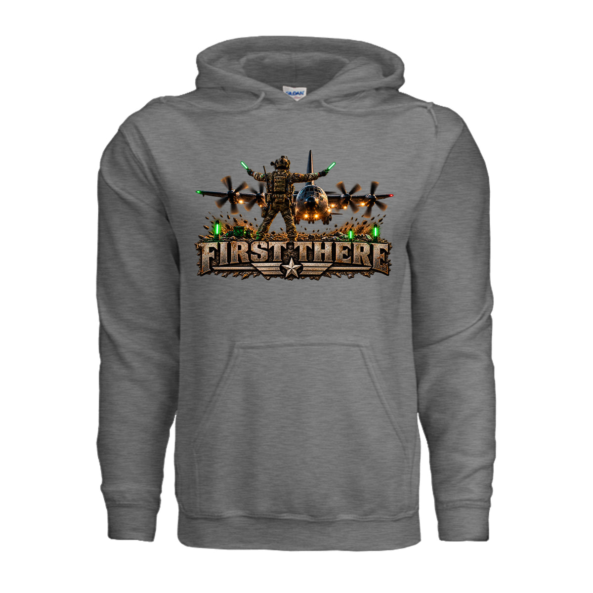 Combat Controller First There Hoodie - Graphite Heather | Ironsight Syndicate