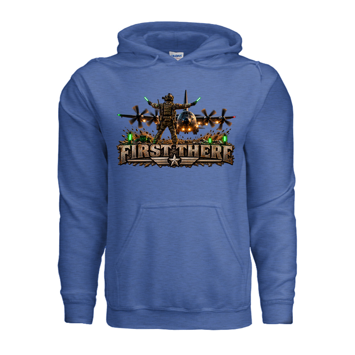 Combat Controller First There Hoodie - Heather Deep Royal | Ironsight Syndicate