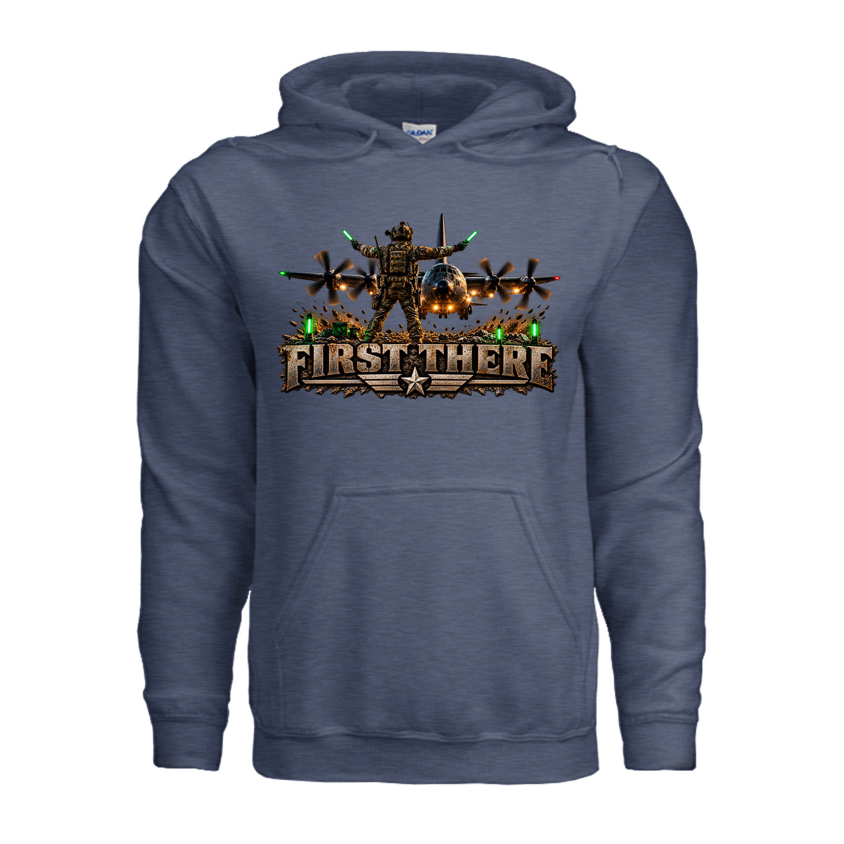 Combat Controller First There Hoodie - Heather Sport Dark Navy | Ironsight Syndicate