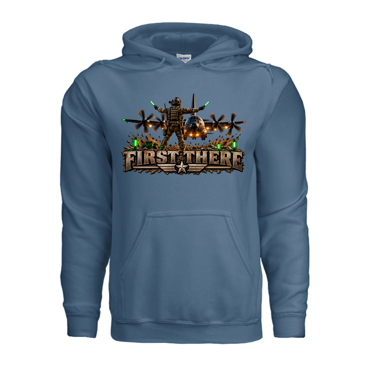 Combat Controller First There Hoodie - Indigo Blue | Ironsight Syndicate