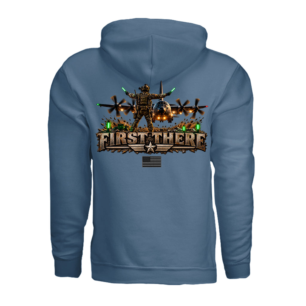 Combat Controller First There Hoodie - Indigo Blue (Back) | Ironsight Syndicate