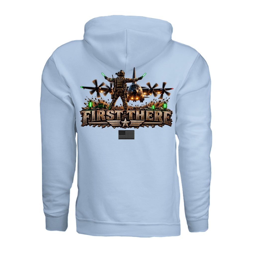 Combat Controller First There Hoodie - Light Blue (Back) | Ironsight Syndicate