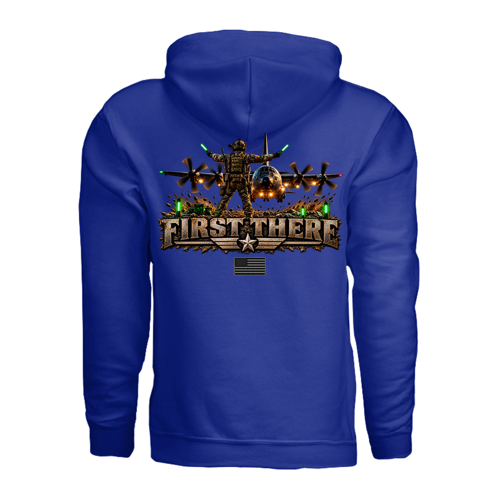 Combat Controller First There Hoodie - Royal (Back) | Ironsight Syndicate