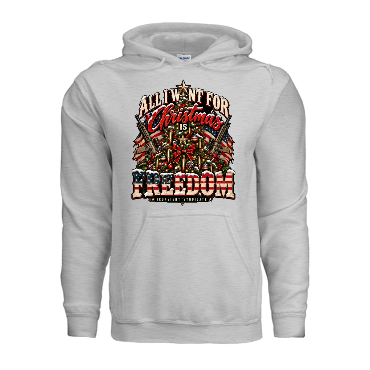 All I Want for Christmas Is Freedom Hoodie - Ash | Ironsight Syndicate