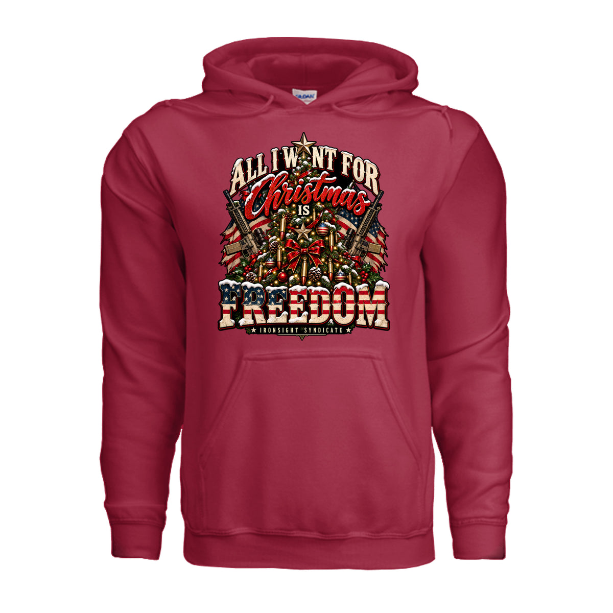All I Want for Christmas Is Freedom Hoodie - Cherry Red | Ironsight Syndicate