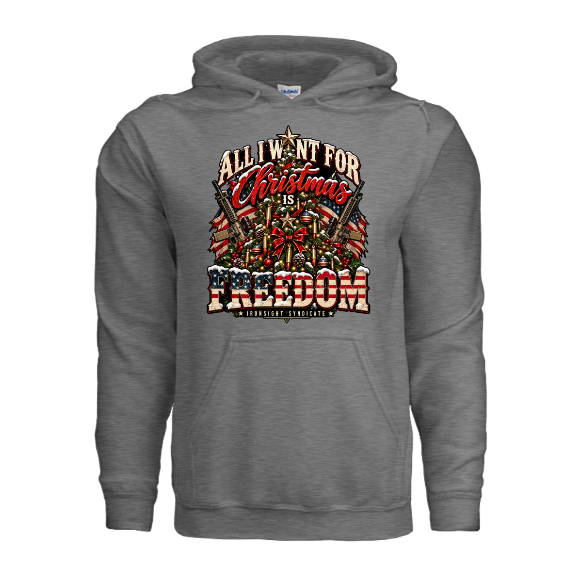 All I Want for Christmas Is Freedom Hoodie - Graphite Heather | Ironsight Syndicate