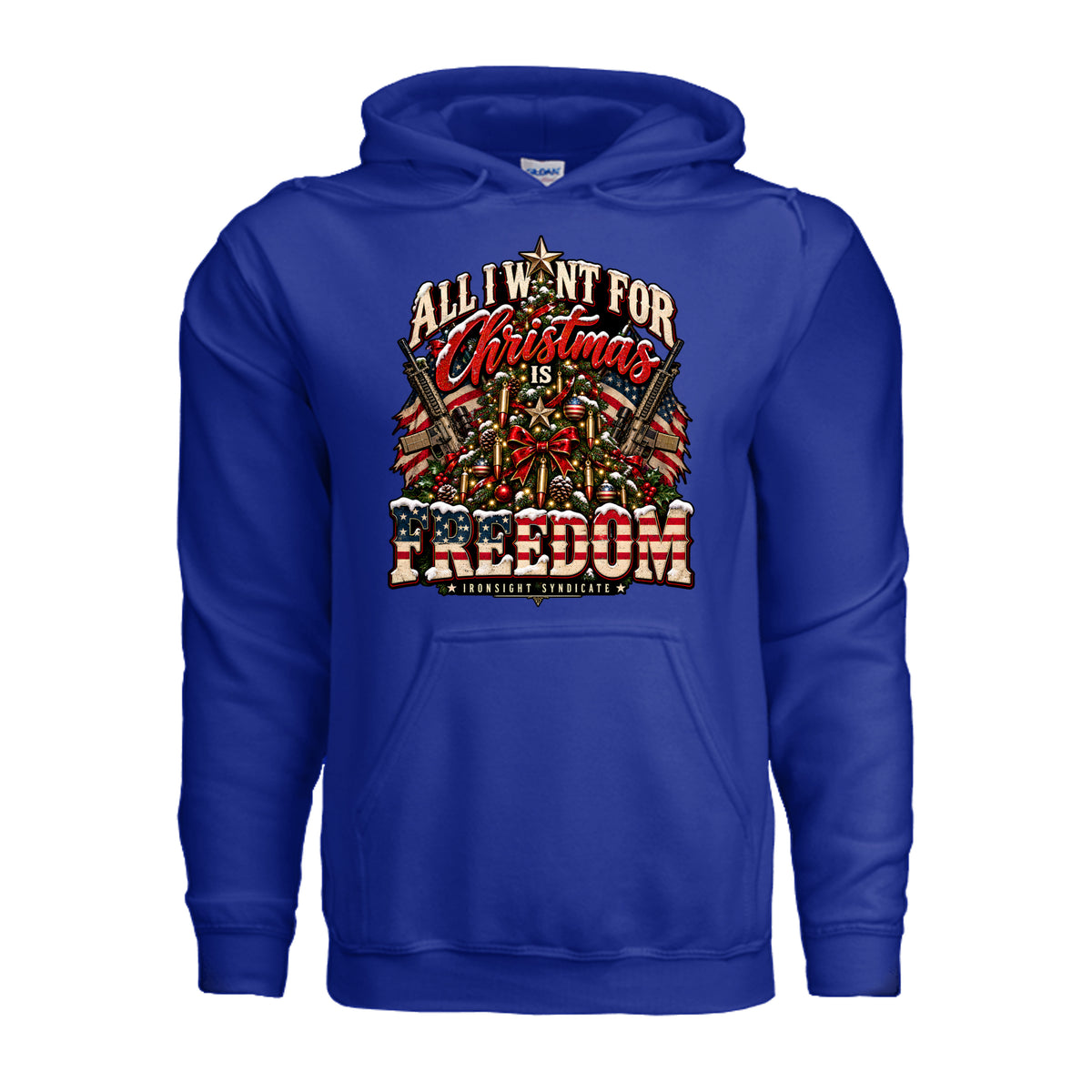 All I Want for Christmas Is Freedom Hoodie - Royal | Ironsight Syndicate