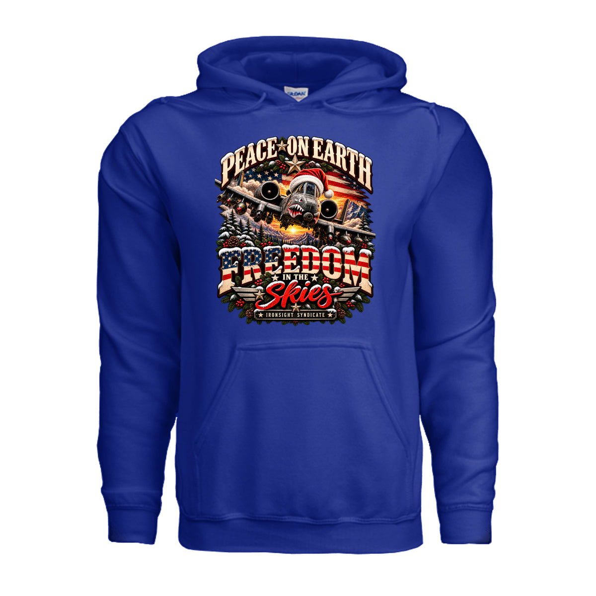 Freedom in the Skies A-10 Christmas Hoodie - Royal | Ironsight Syndicate