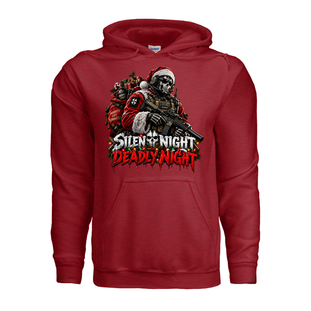 Silent Night Deadly Night Ghost Hoodie - Antique Cherry Red | Ironsight Syndicate