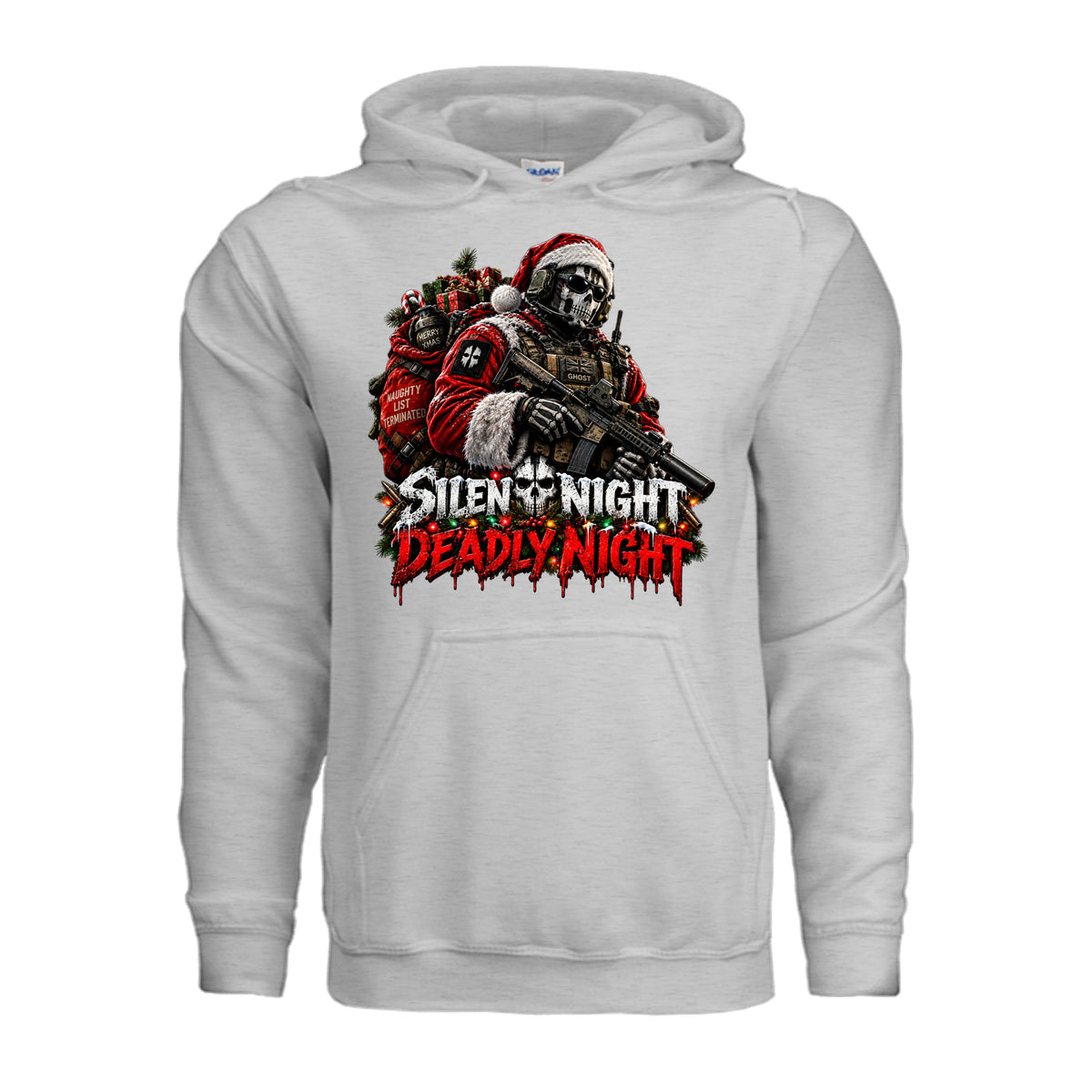Silent Night Deadly Night Ghost Hoodie - Ash | Ironsight Syndicate