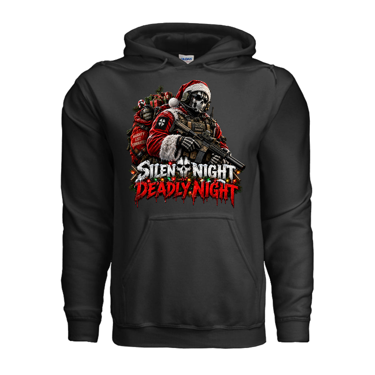 Silent Night Deadly Night Ghost Hoodie - Black | Ironsight Syndicate