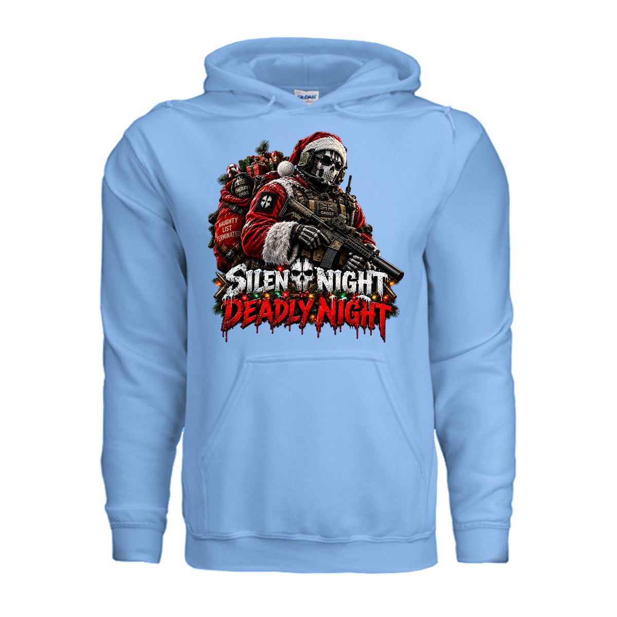Silent Night Deadly Night Ghost Hoodie - Carolina Blue | Ironsight Syndicate