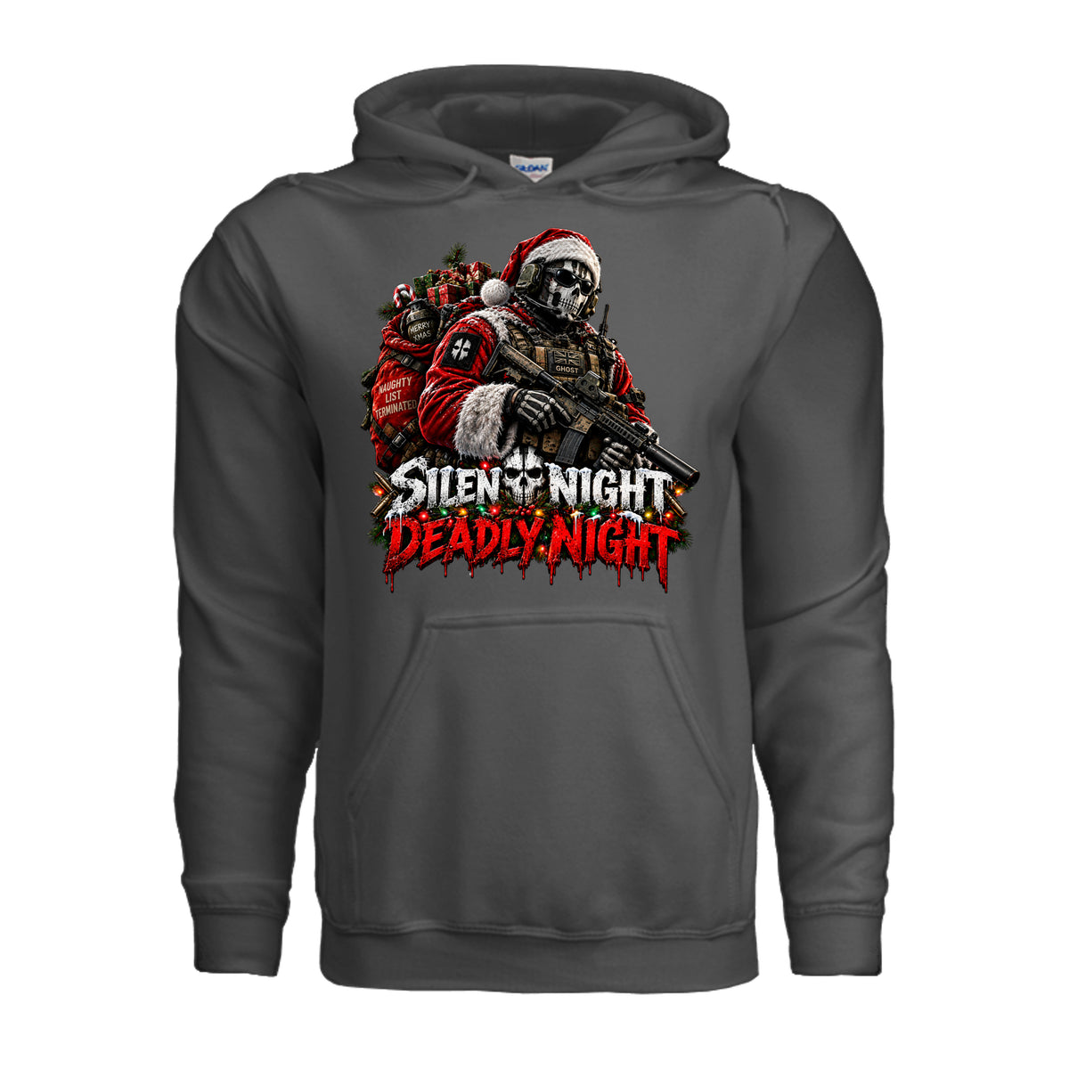 Silent Night Deadly Night Ghost Hoodie - Charcoal | Ironsight Syndicate