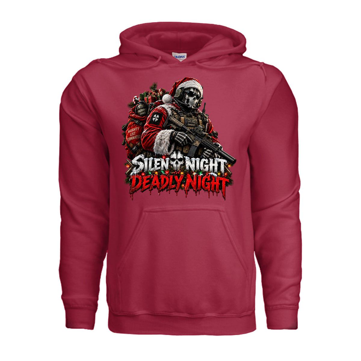 Silent Night Deadly Night Ghost Hoodie - Cherry Red | Ironsight Syndicate