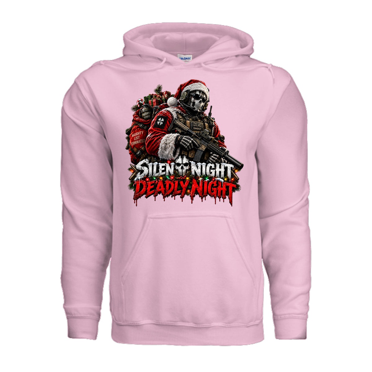 Silent Night Deadly Night Ghost Hoodie - Light Pink | Ironsight Syndicate