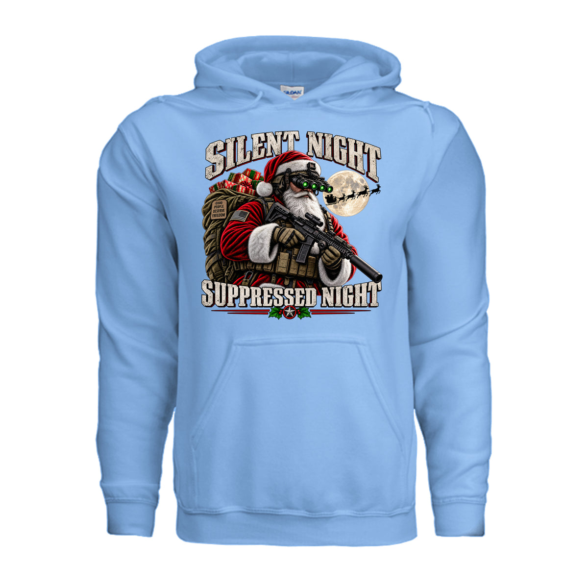Silent Night Suppressed Night Hoodie - Carolina Blue | Ironsight Syndicate