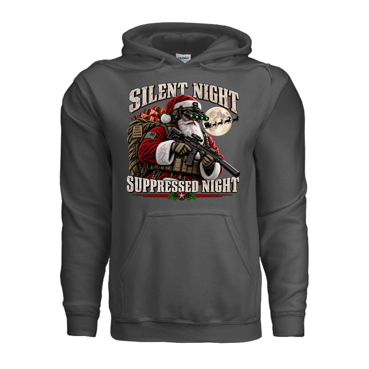 Silent Night Suppressed Night Hoodie - Charcoal | Ironsight Syndicate