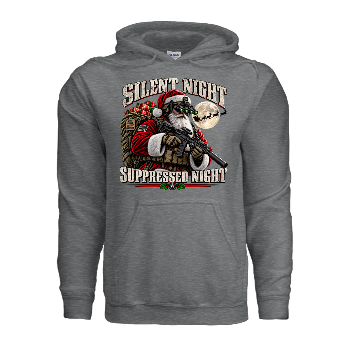 Silent Night Suppressed Night Hoodie - Fan Charcoal Heather | Ironsight Syndicate
