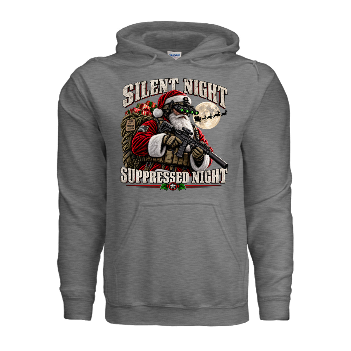 Silent Night Suppressed Night Hoodie - Graphite Heather | Ironsight Syndicate