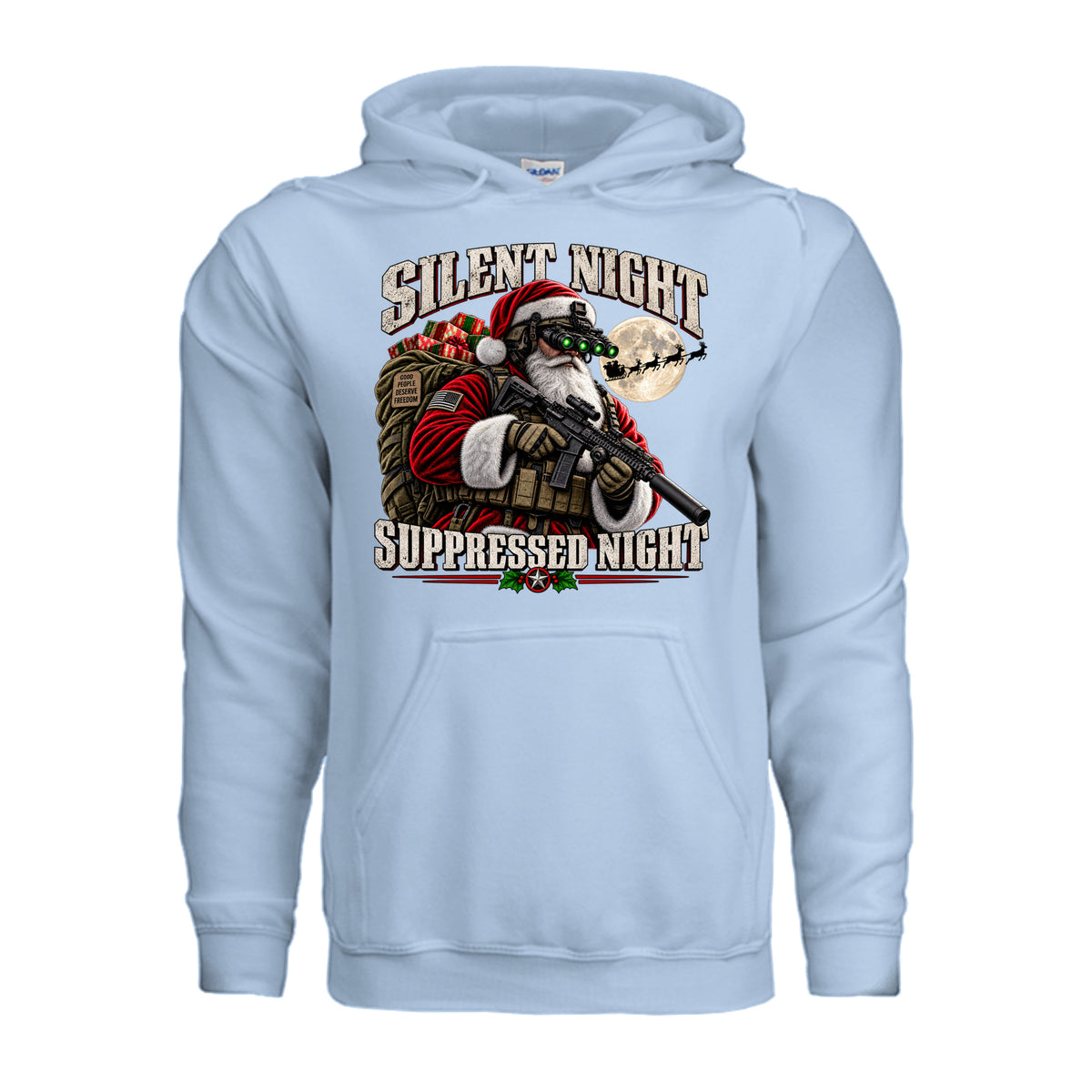 Silent Night Suppressed Night Hoodie - Light Blue | Ironsight Syndicate