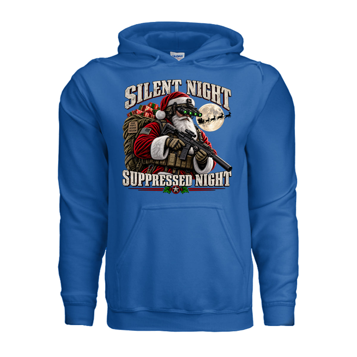 Silent Night Suppressed Night Hoodie - Neon Blue | Ironsight Syndicate
