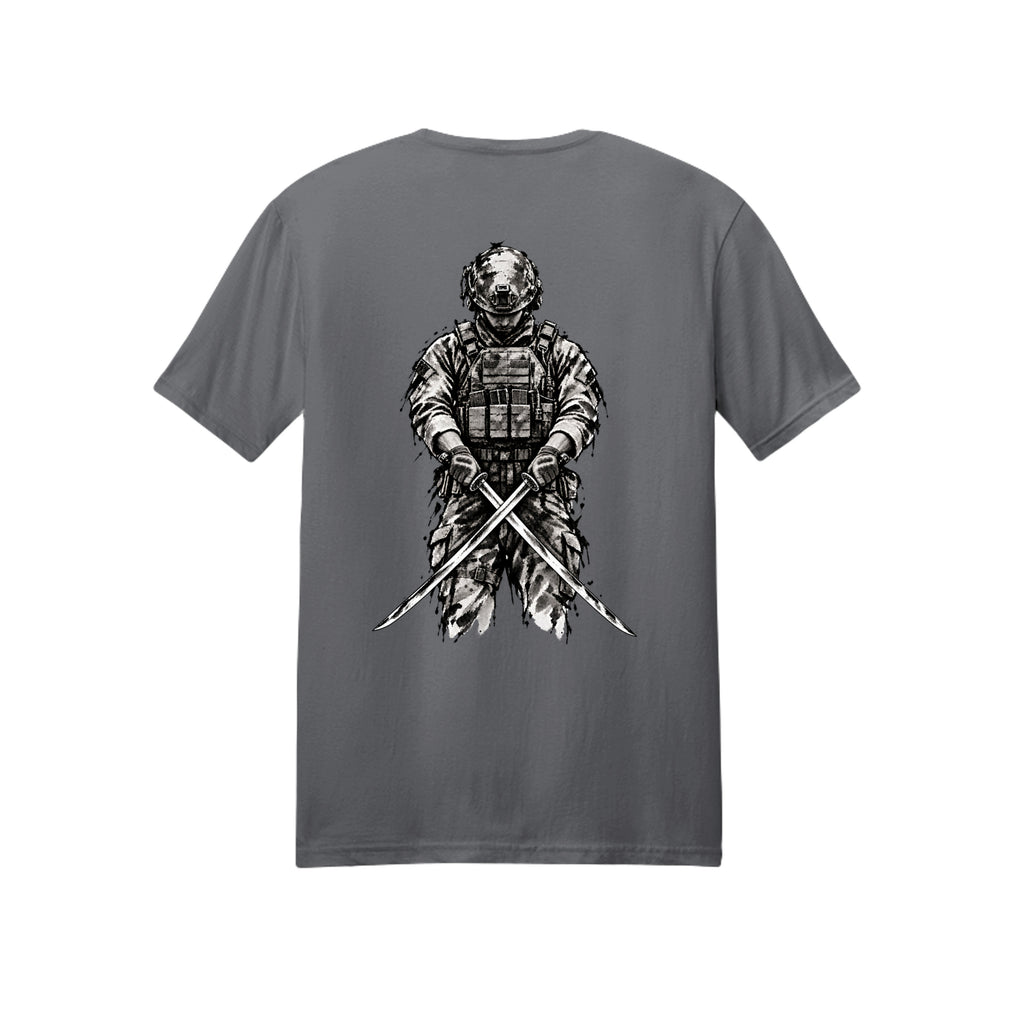 The Warrior's Path T-Shirt - Charcoal (Back) | Ironsight Syndicate