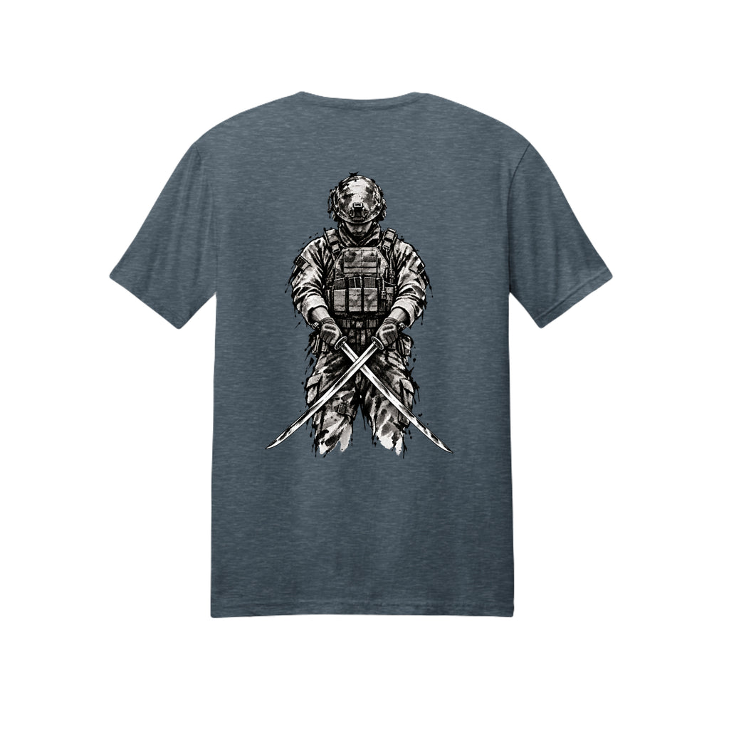 The Warrior's Path T-Shirt - Dark Heather (Back) | Ironsight Syndicate