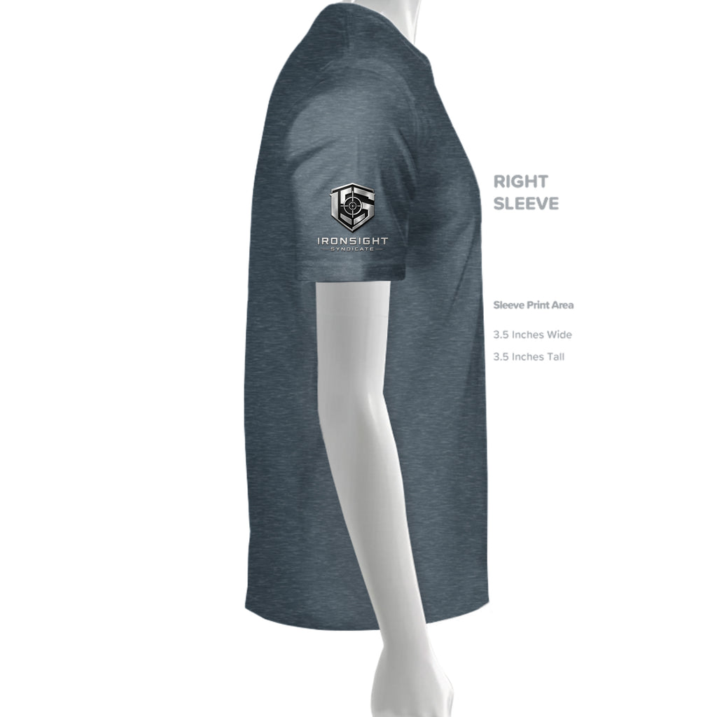The Warrior's Path T-Shirt - Dark Heather (Right Sleeve) | Ironsight Syndicate