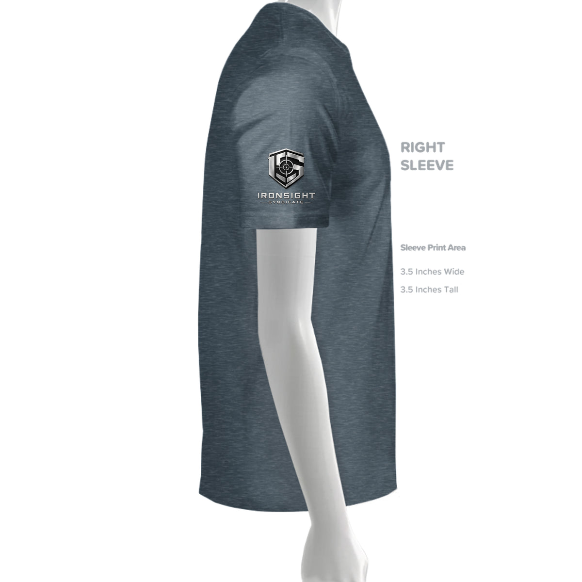 The Warrior's Path T-Shirt - Dark Heather (Right Sleeve) | Ironsight Syndicate