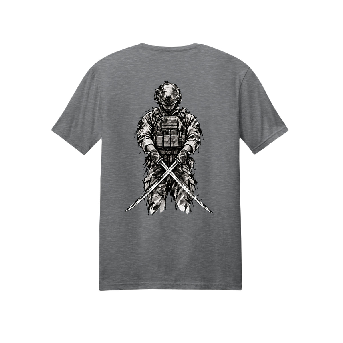 The Warrior's Path T-Shirt - Graphite Heather (Back) | Ironsight Syndicate