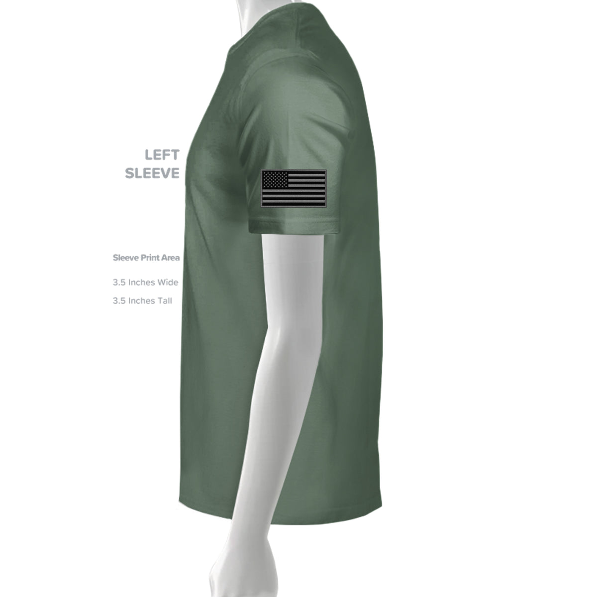 The Warrior's Path T-Shirt - Military Green (Left Sleeve) | Ironsight Syndicate