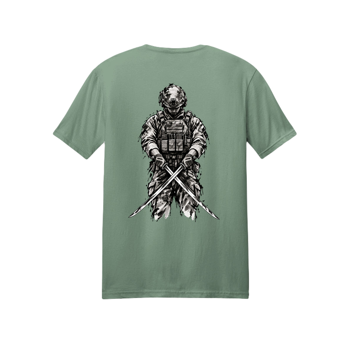The Warrior's Path T-Shirt - Sage (Back) | Ironsight Syndicate