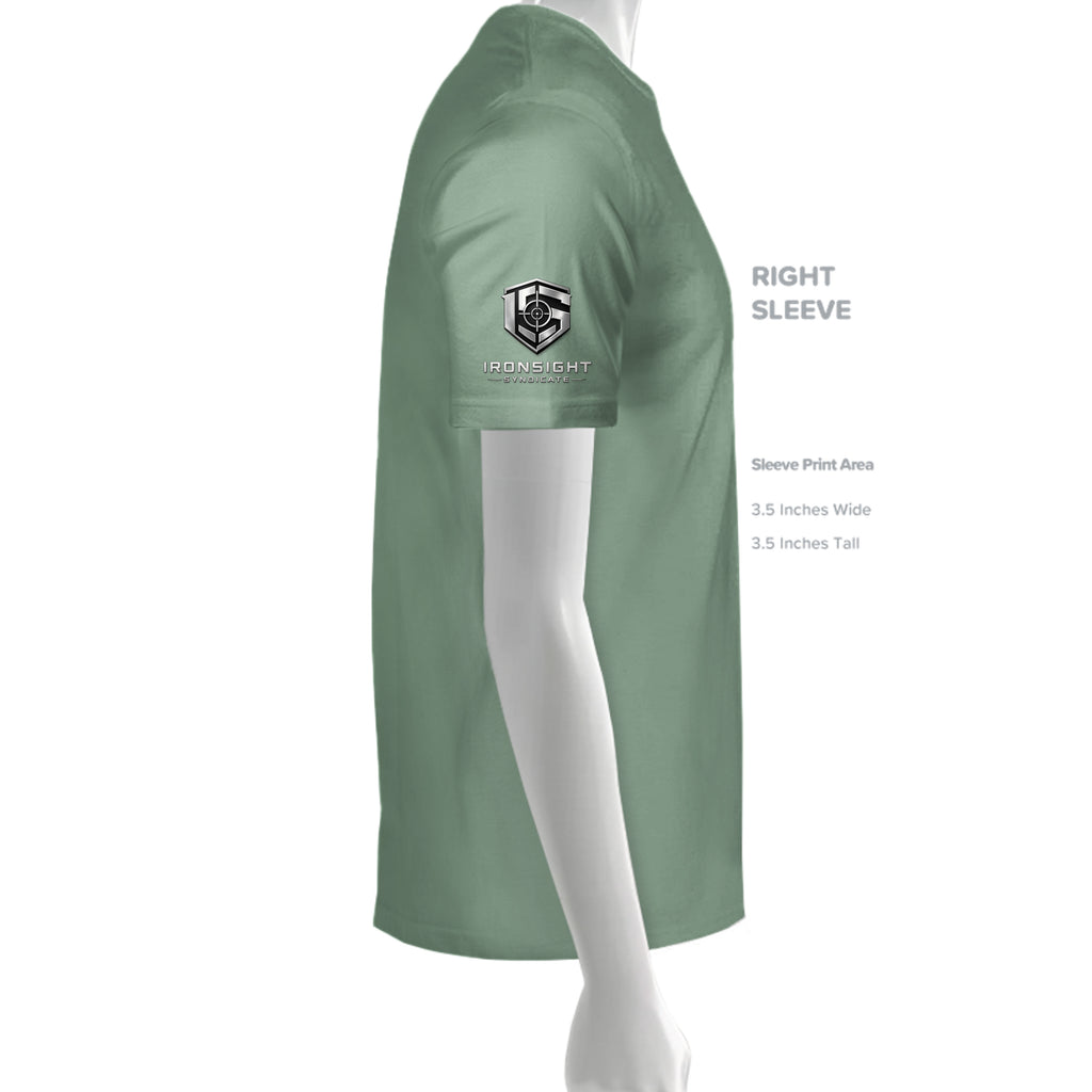 The Warrior's Path T-Shirt - Sage (Right Sleeve) | Ironsight Syndicate